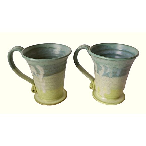 4 Vintage Studio Art Pottery Coffee Mugs Signed - Picture 3 of 7